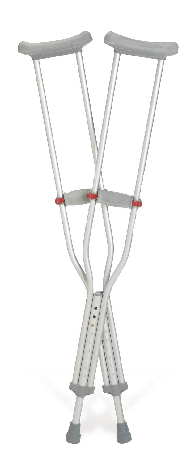 Red Dot Crutches - Adjustable Underarm Crutches for Adults & Seniors - Lightweight Aluminum Mobility Aid for Injury Recovery, Surgery, and Disability Support - Perfect for Home Use, Hospital, and Rehabilitation