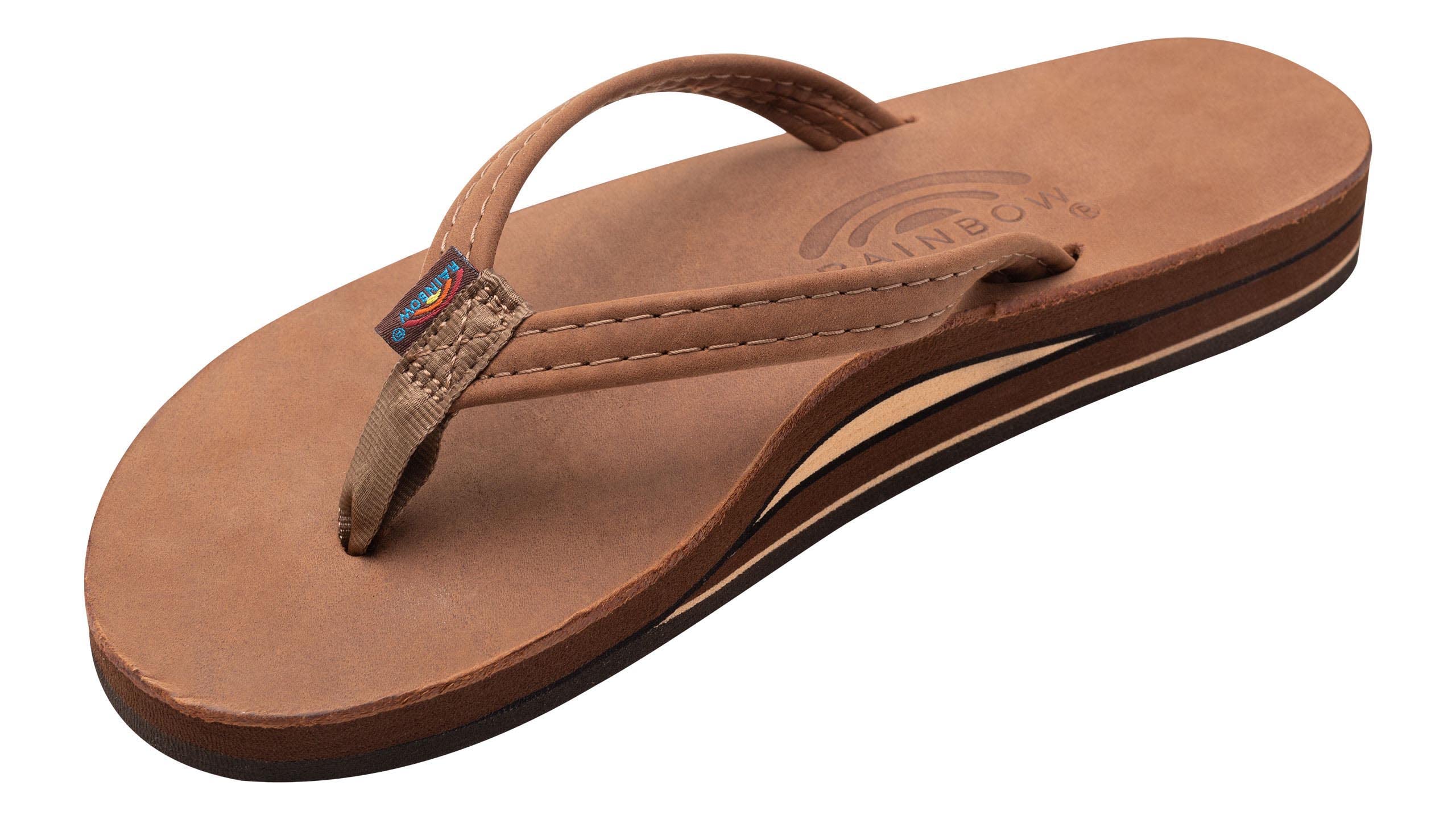 Rainbow Sandals for Women - Double Layer Leather Sandals with Arch Support & Narrow Straps | Comfortable Beach, Casual & Summer Walking Sandals