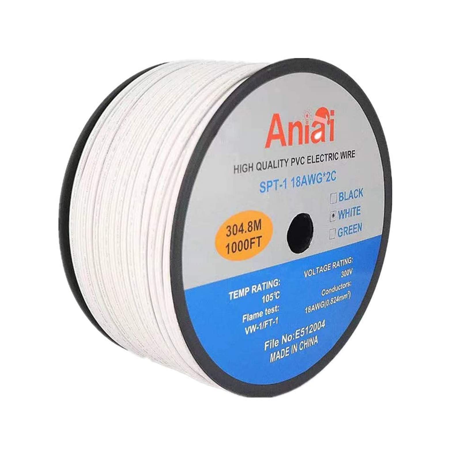 18/2 Low Voltage Landscape Lighting Copper Wire - 1000ft 18 Gauge 2-Conductor UL Listed Outdoor Electrical Wire for Garden, Pathway, and Deck Lighting