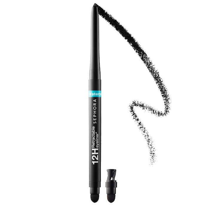 Waterproof 12HR Retractable Eyeliner Pencil - Long Lasting Smudge Proof Eye Liner for Sensitive Eyes | Perfect for Daily Makeup, Party Looks & Professional Use - Sephora Collection