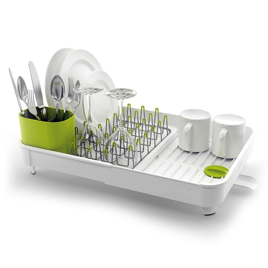 Stainless Steel Extendable Dish Rack - Adjustable Kitchen Counter Drying Rack for Plates, Bowls & Utensils - Space Saving Solution for Small Kitchens & Apartments - Perfect for Dishwashing, Drying & Organizing