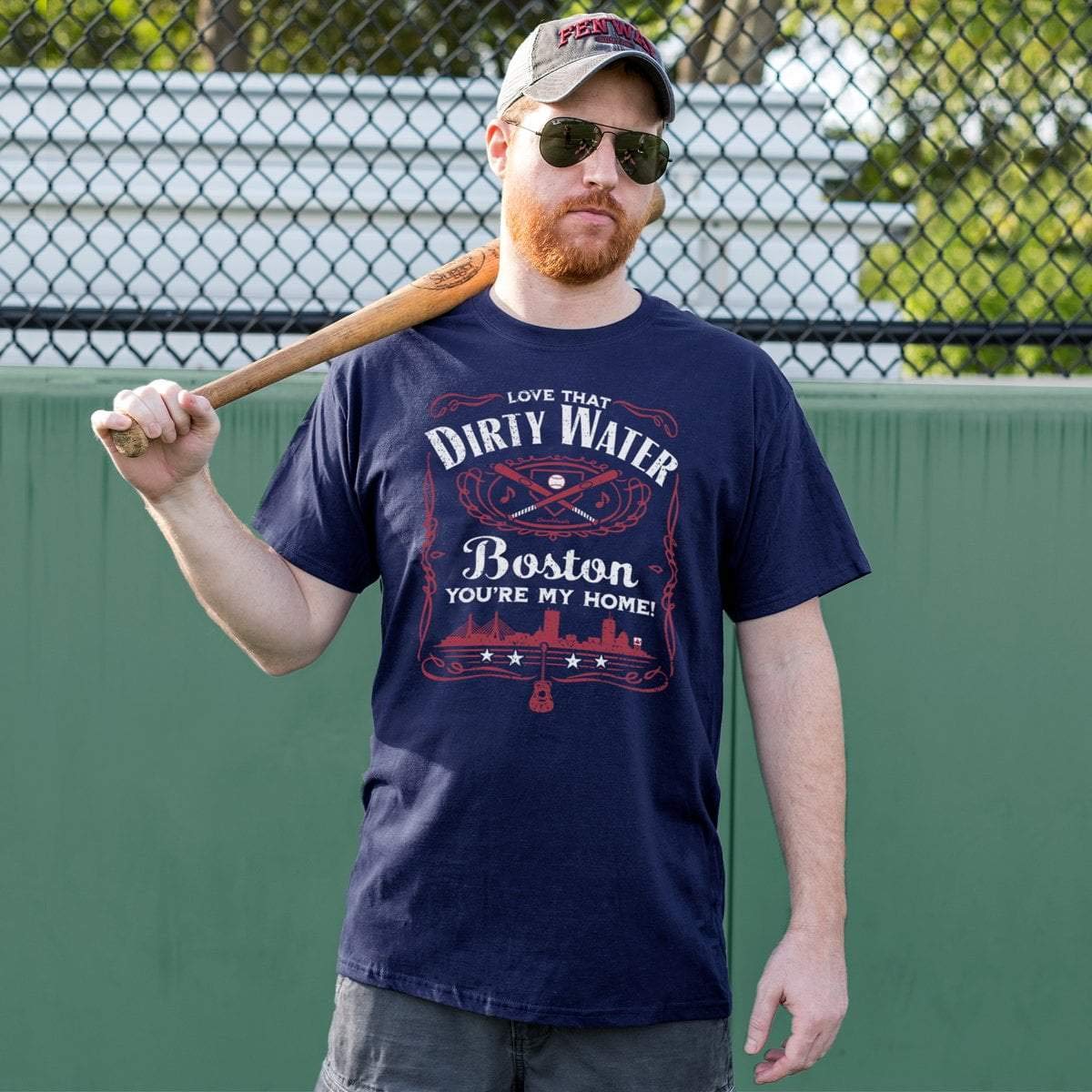 Chowdaheadz Love That Dirty Water Vintage T-Shirt - Soft Unisex Cotton Blend Tee for Casual Wear & Boston Pride