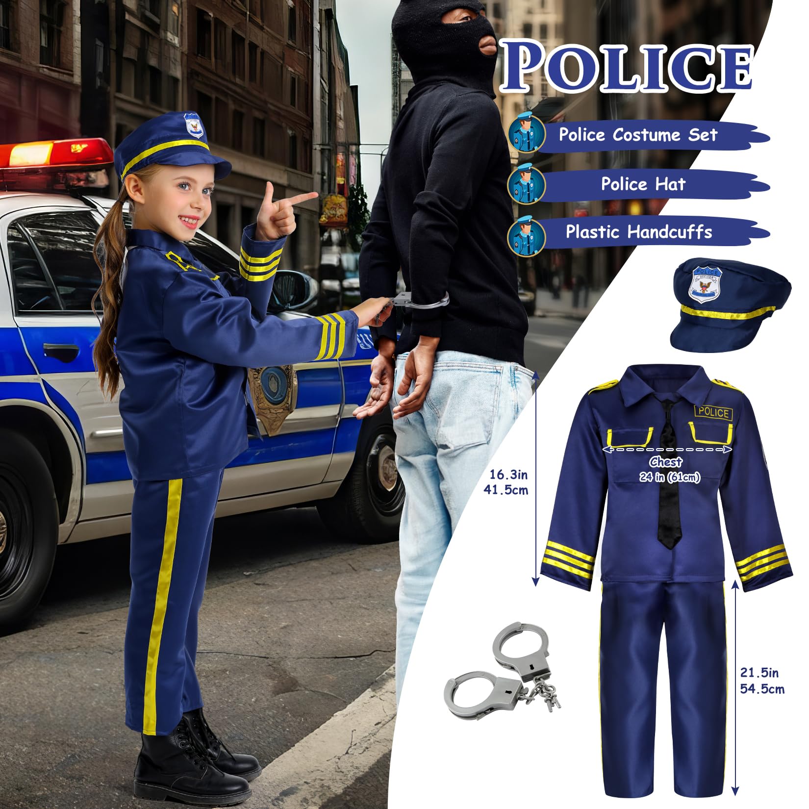 14Pcs Toddler Boys Dress Up Costume Set - Firefighter, Construction Worker, Chef & Police Outfits for Pretend Play | Christmas & Birthday Gift for Kids Ages 3-6 | Perfect for Role Play, Parties & Preschool Learning Activities