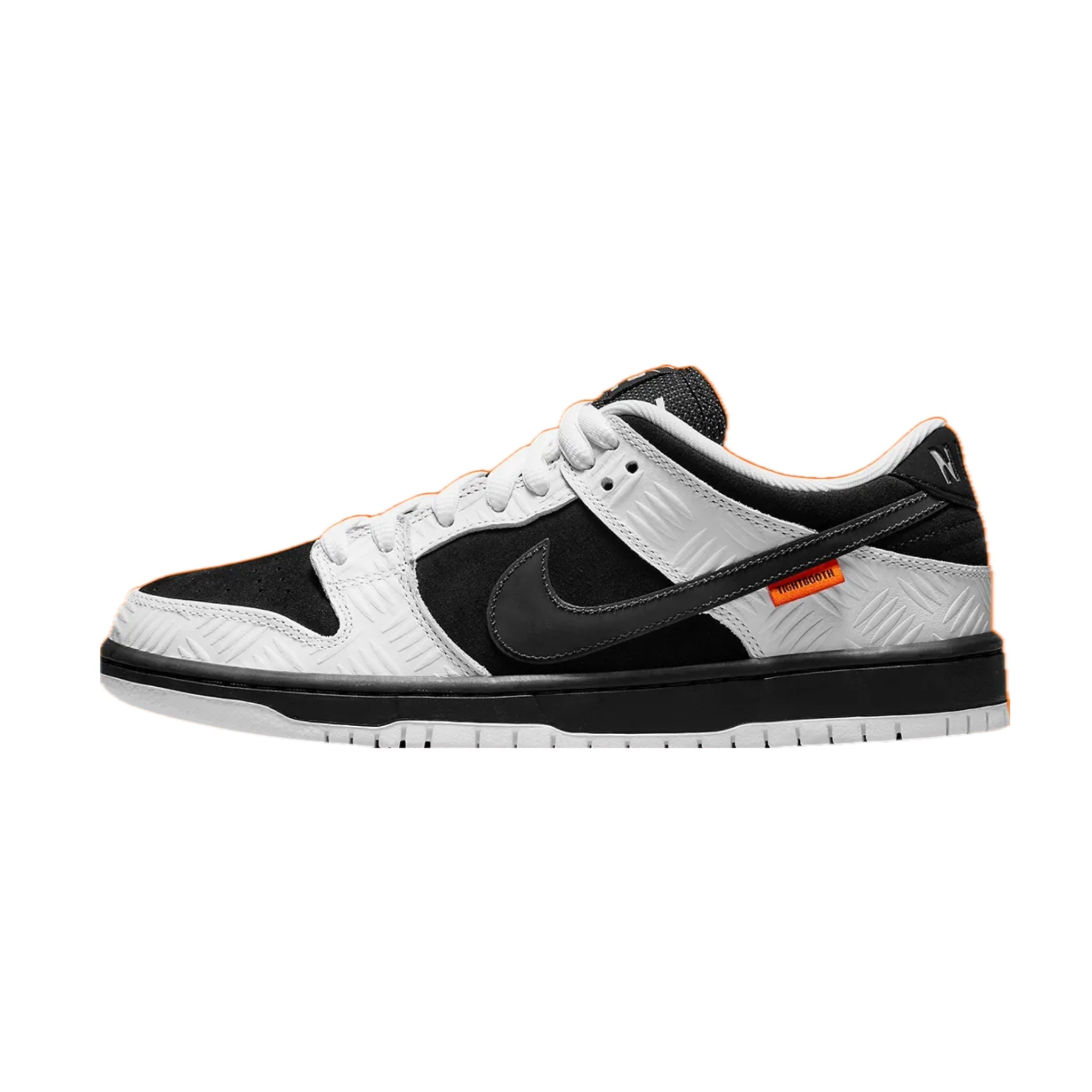 Nike SB Dunk Low Tightbooth Sneakers - White, Black & Safety Orange Colorway | Skateboarding, Streetwear & Casual Wear Shoes