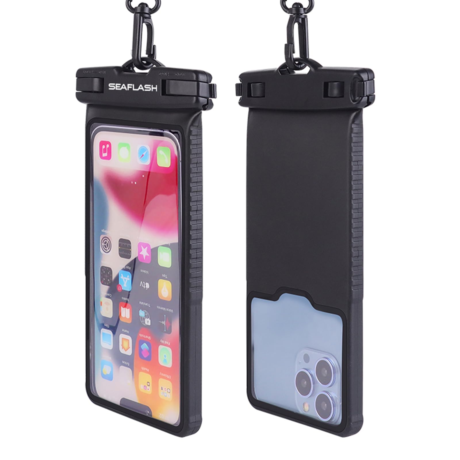 **Waterproof Phone Case for iPhone 12/13/14/15 & Samsung S24/S23/S22 – 50ft/15m Diving & Snorkeling Protection with Lanyard – Underwater Photography & Video Housing – Ideal for Scuba, Beach, Pool & Water Sports (Black)**
