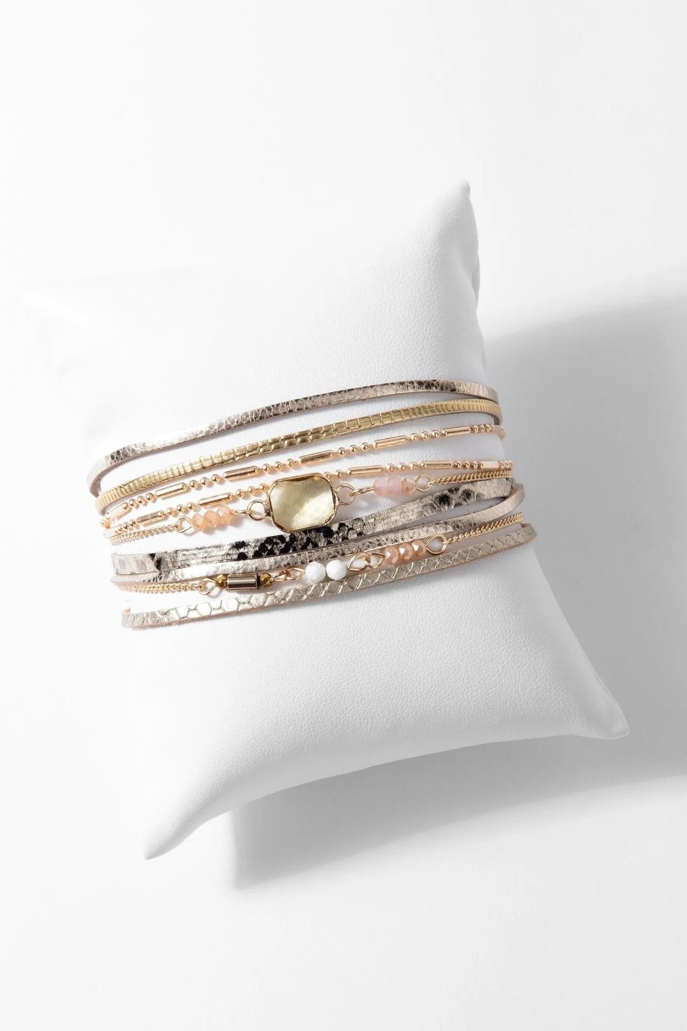 Serlina Multi-Strand Leather Bracelet for Women - Stylish Boho Handmade Adjustable Wrap Bracelet - Perfect for Casual Wear, Festivals & Gifts