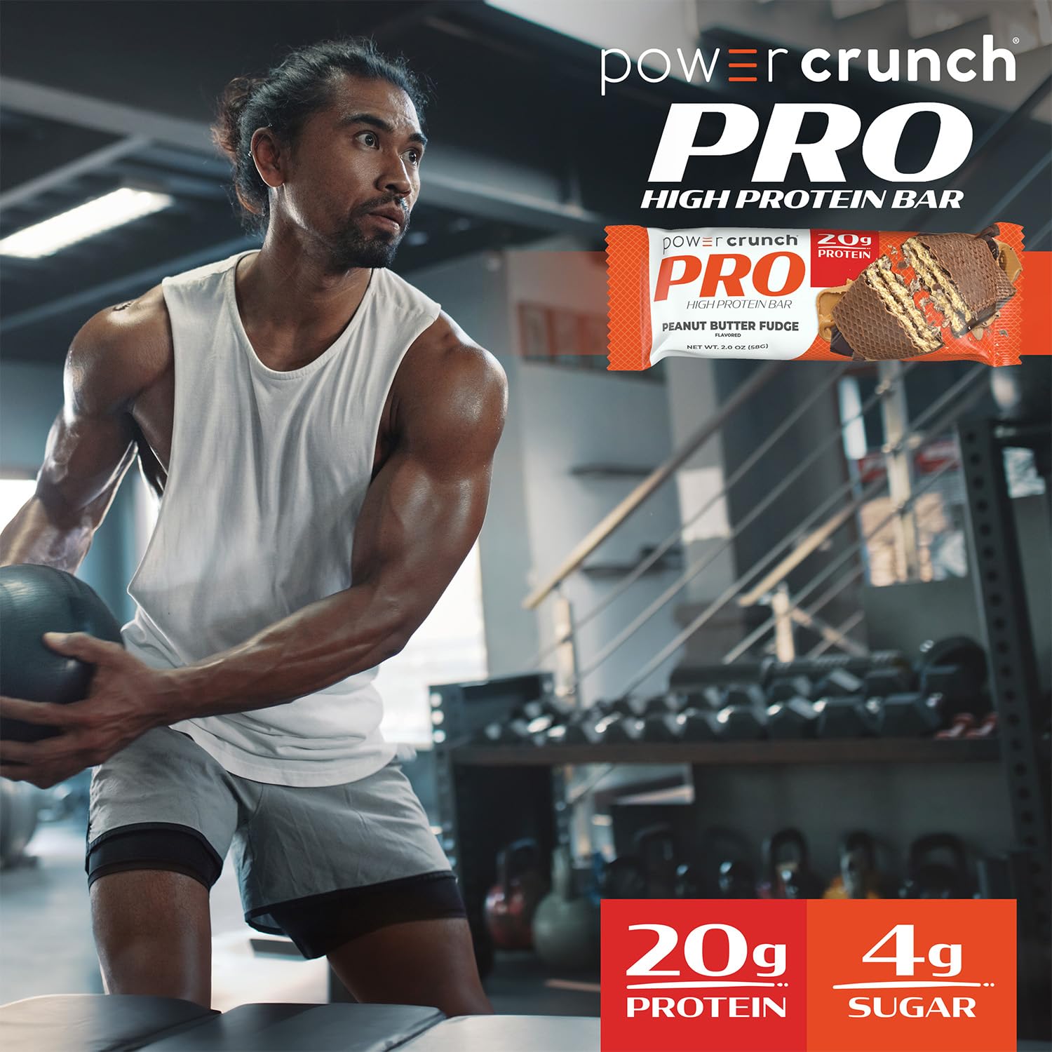 Power Crunch PRO Protein Wafer Bars - High Protein Snacks (12g Protein) with Peanut Butter Fudge Flavor, 2oz (4 Count) - Perfect for Post-Workout Recovery, Keto Diet & On-The-Go Energy Boost