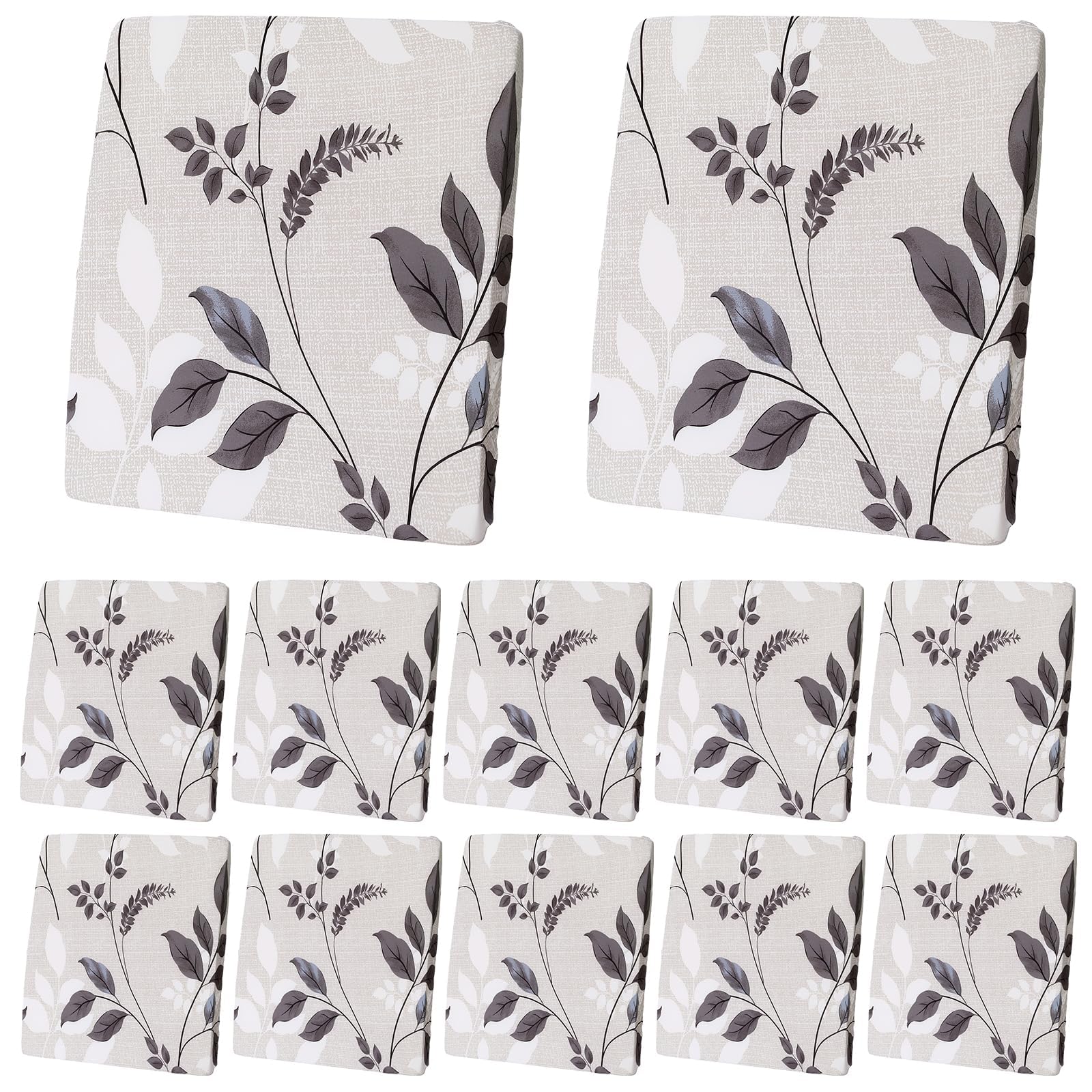 12 Pack Stretch Patio Cushion Covers - Waterproof Outdoor Sofa & Chair Covers (20-27 Inch) - Replacement Furniture Protector for Deck, Porch, Poolside & Garden Use