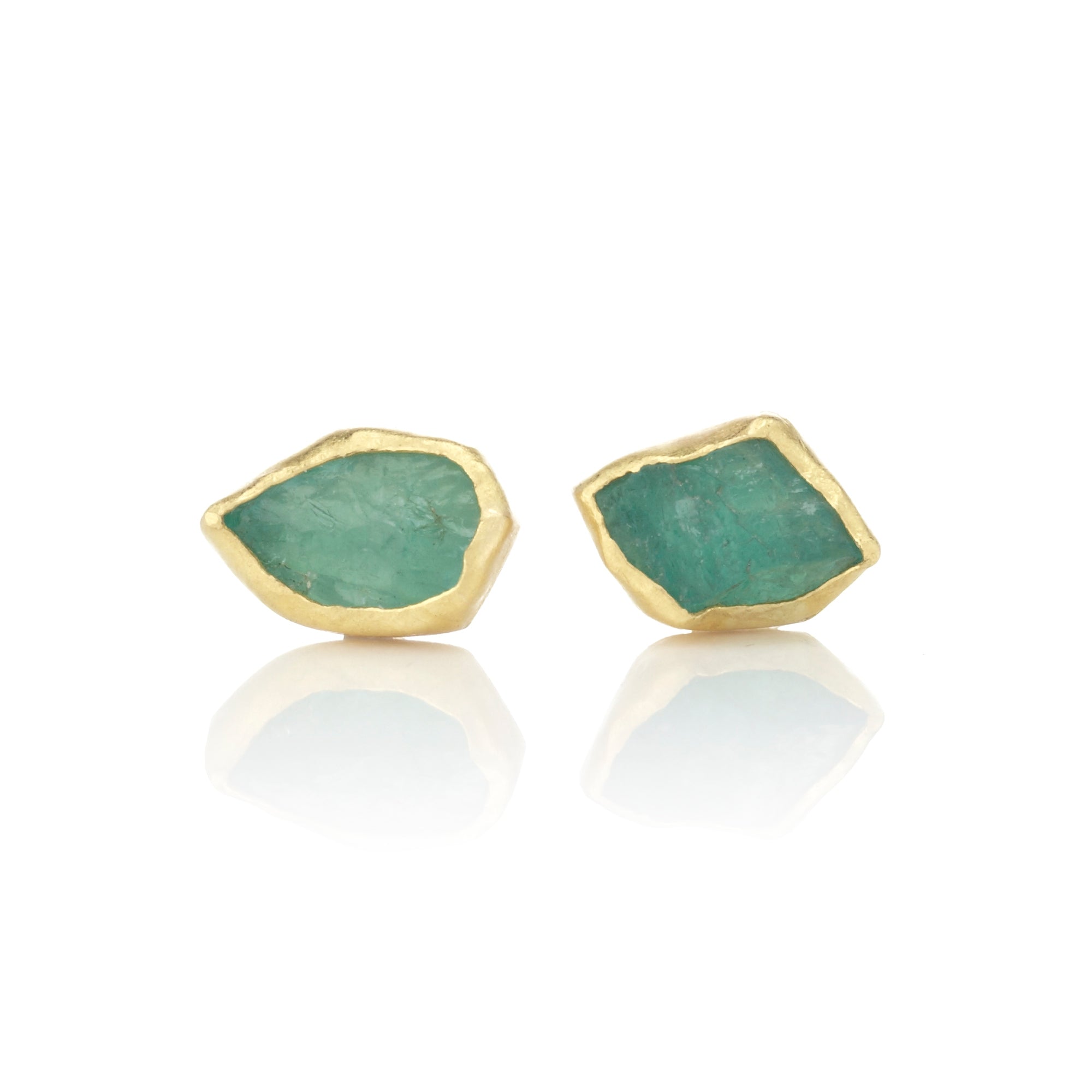 Tiny Emerald Crystal Earrings for Women - Elegant Green Gemstone Stud Earrings for Daily Wear & Special Occasions