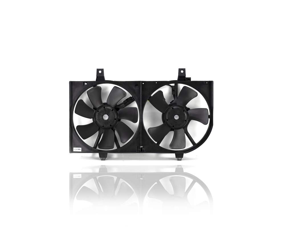 Dual Radiator and Condenser Fan Assembly Compatible with 2000-2006 Nissan Sentra 4Cy 2.5L S/SE-R/Spec V - Replacement for AU3115116 & 214814Z700 - Pacific Best Inc. - Perfect for Cooling System Repair & Engine Overheating Prevention