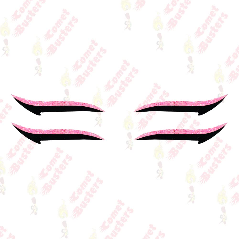 Comet Busters Neon Pink Glitter Eyeliner Stickers (EL030) - Waterproof Self-Adhesive Eye Makeup Decals for Parties, Halloween & Cosplay