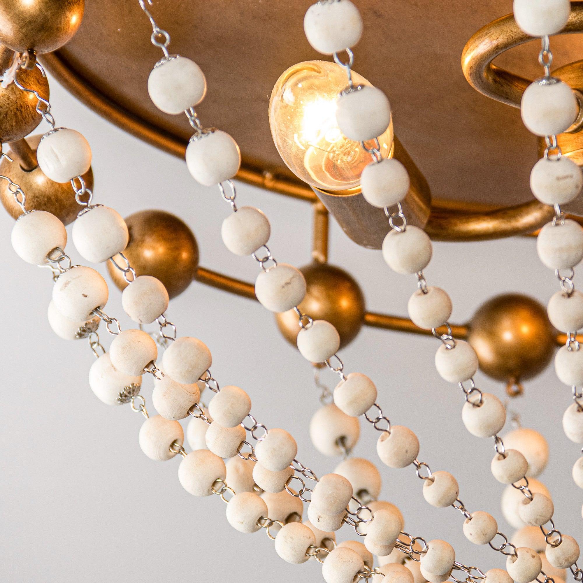 3-Light Golden Bohemian LED Flush Mount Ceiling Light - Modern & Stylish Lighting for Living Room, Bedroom, or Dining Area