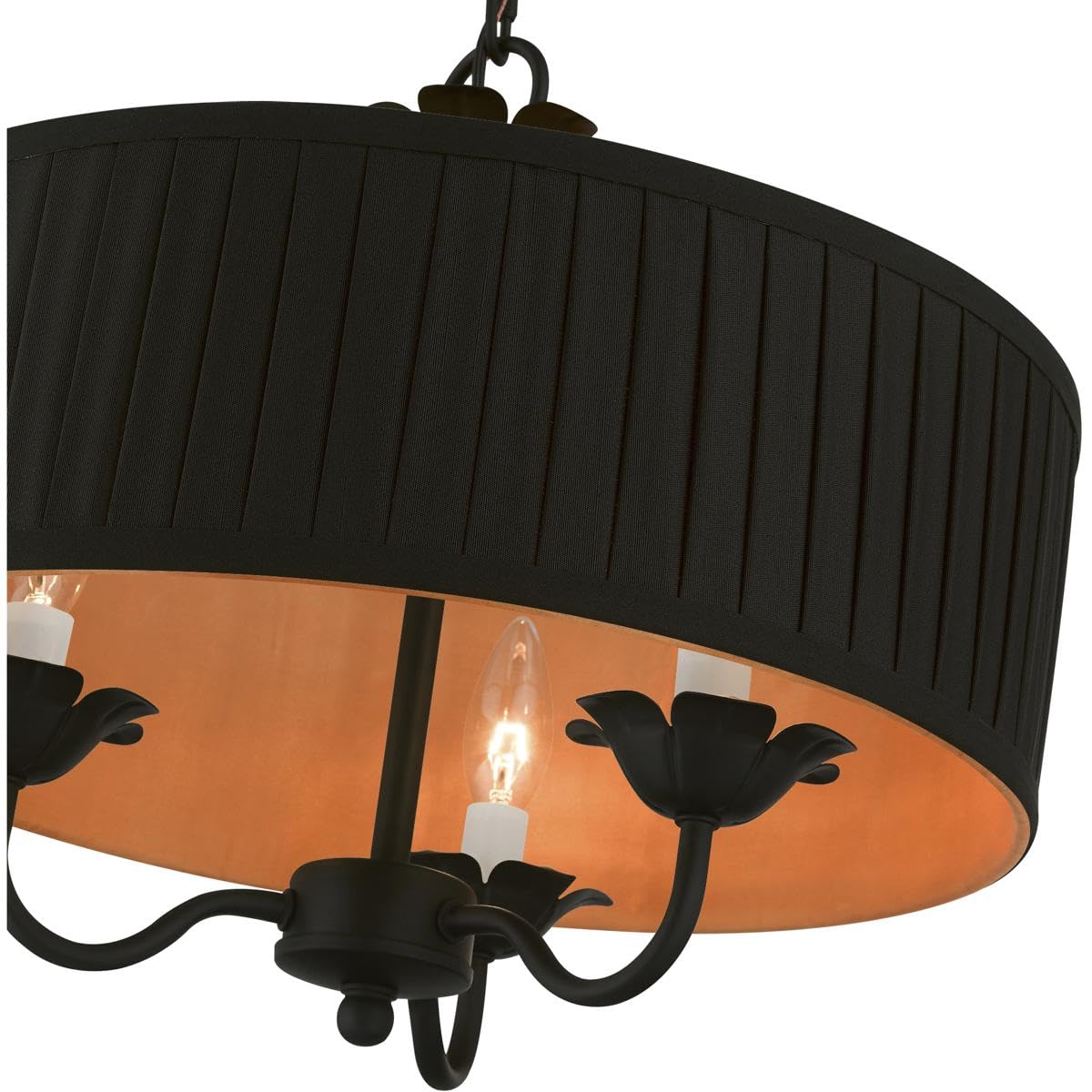 Livex Lighting 41863-04 Harrington Black Pendant Chandelier - Modern Ceiling Light Fixture for Dining Room, Kitchen Island & Bedroom Decor