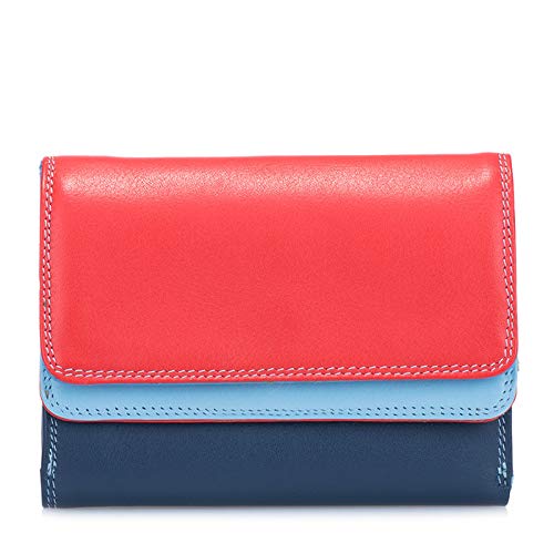Premium Genuine Leather Double-Flap Wallet for Men & Women - 6 Card Slots, ID Window & Coin Pocket - Stylish Compact Purse for Everyday Carry, Travel & Business | Royal Color Luxury Accessory