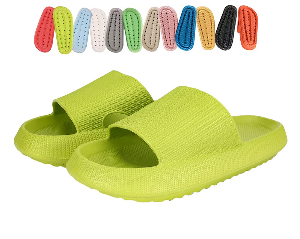 Platform Pillow Slippers for Men & Women - Lightweight Open Toe Shower Shoes, Cloud Slides Sandals with Comfort Cushioning - Summer Flat Sandals for Home, Beach & Poolside Relaxation