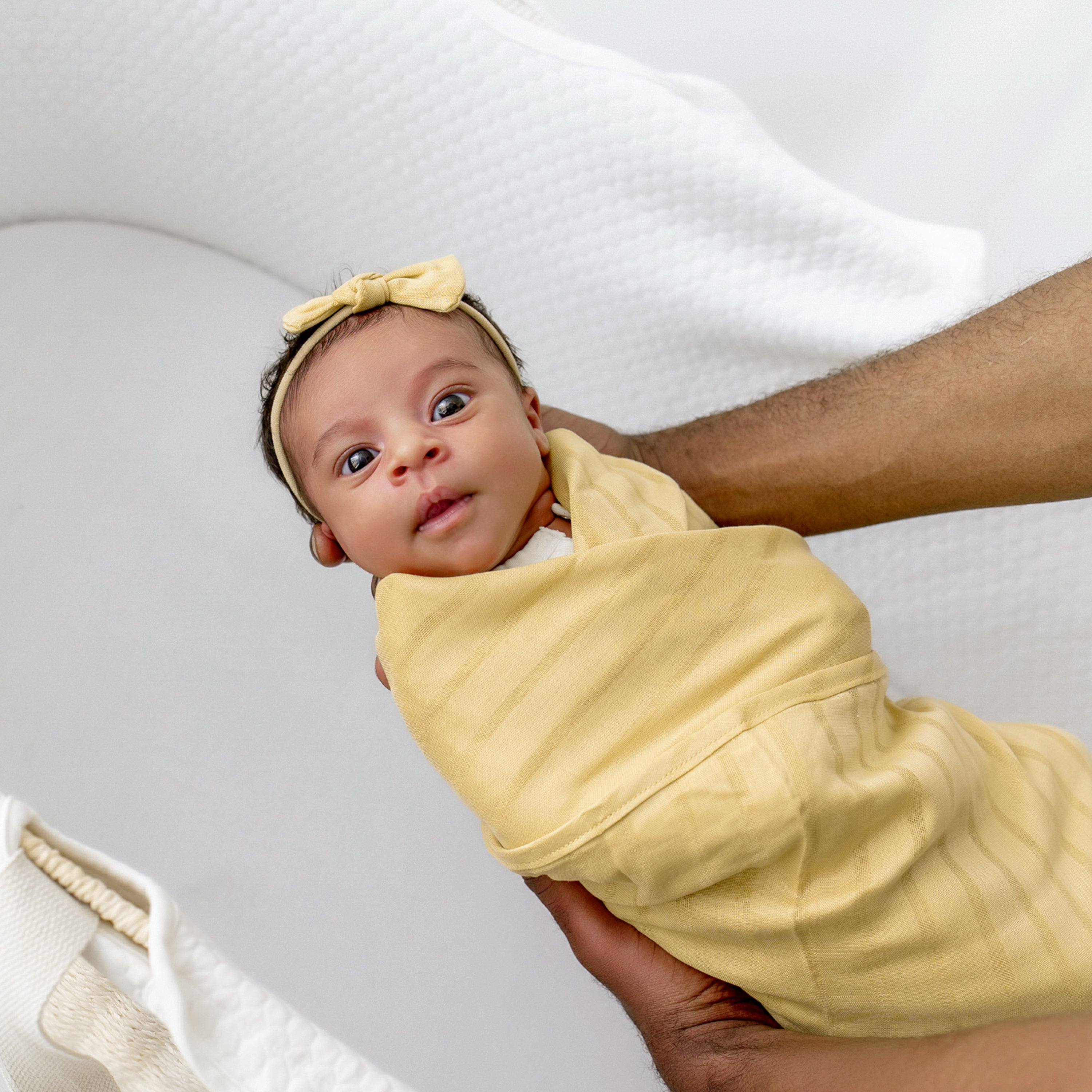 Soft Bamboo Muslin Swaddle Blanket - Breathable & Organic Baby Wrap for Newborns - Perfect for Swaddling, Nursing Cover & Stroller Blanket - Sandcastle Color