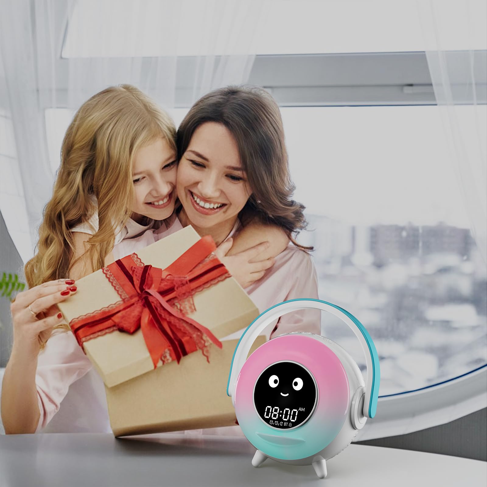 LOVME Kids Alarm Clock with Bluetooth Speaker, Night Light, Nap Timer & Microphone - Sleep Training Clock for Toddlers, Boys & Girls - Perfect for Bedrooms, Daycare & OK to Wake Light for Better Sleep Routine
