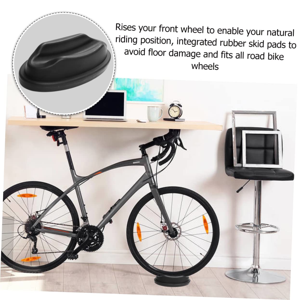 BESPORTBLE Bike Front Wheel Stabilizer Block - Heavy Duty Non-Slip Wheel Riser for Secure Bike Parking & Storage | Perfect for Garage, Home, and Workshop Use