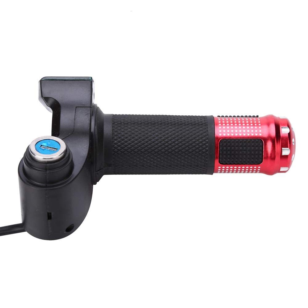Electric Bike Throttle Grip - 4 Color Options with LED Display & Key Lock - Twist Grip Handle for E-Bikes - Perfect for Commuting, Off-Roading & Urban Riding