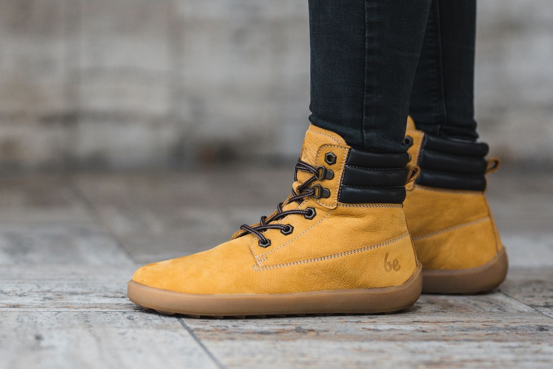 Barefoot Boots for Women - Be Lenka Nevada Neo Minimalist Shoes in Mustard | Comfortable & Lightweight for Hiking, Travel & Everyday Wear