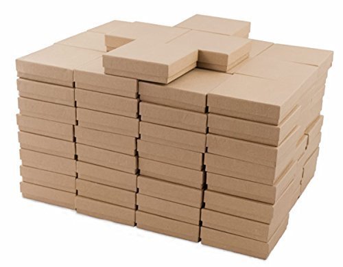 Premium Brown Kraft Cotton Filled Gift Boxes #33 - 100 Pack | Elegant Packaging for Jewelry, Candles & Wedding Favors | Eco-Friendly Gift Wrapping Solution