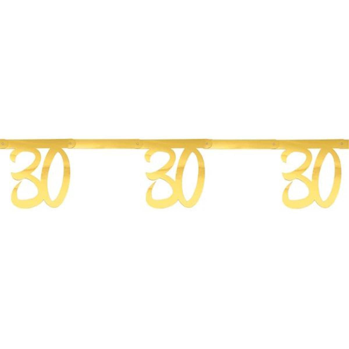 30th Birthday Banner - Metallic Gold Party Decorations for Milestone Celebrations, Anniversaries & Special Events