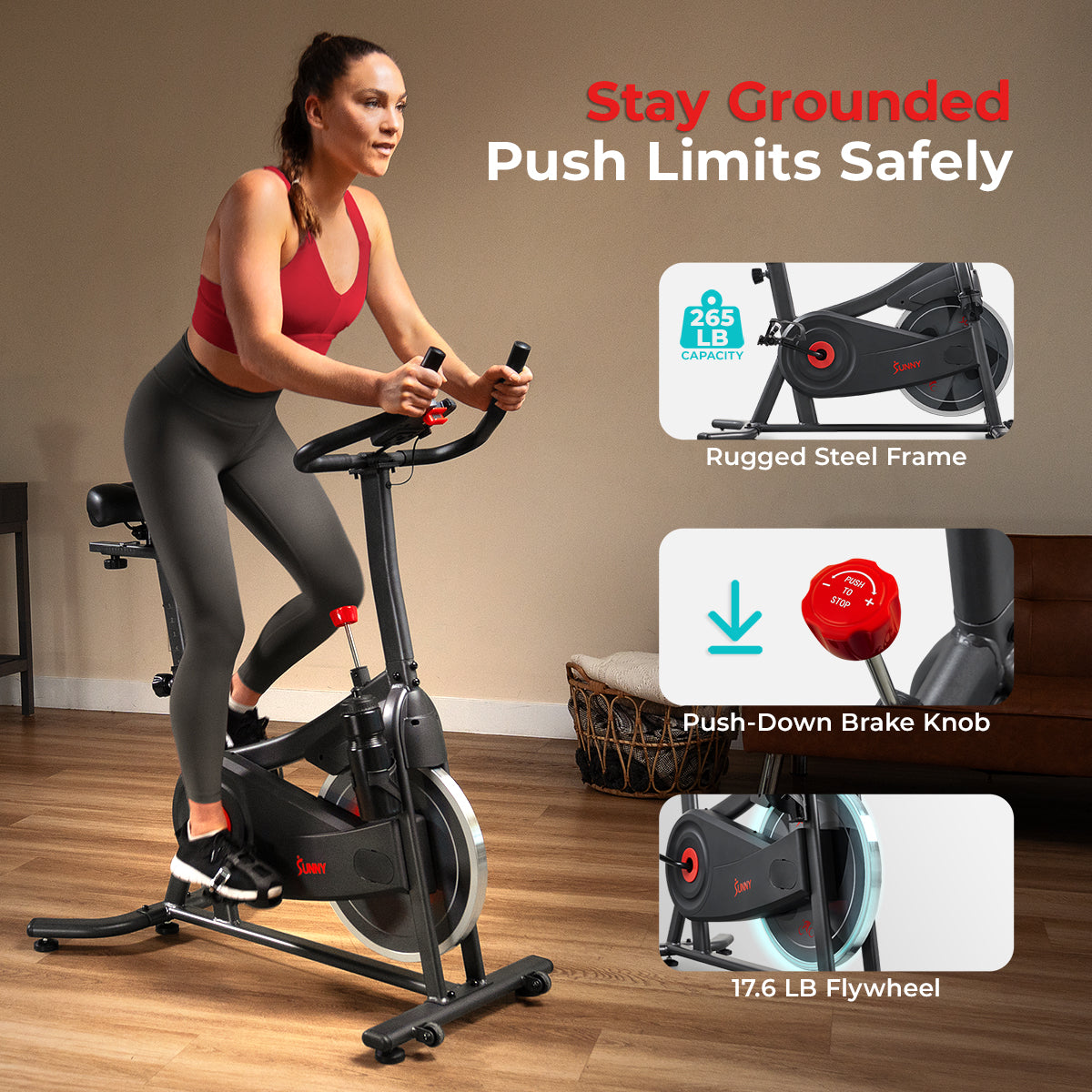 Active 100 Smart Magnetic Indoor Cycling Exercise Bike - Stationary Bike for Home Workouts & Cardio Training