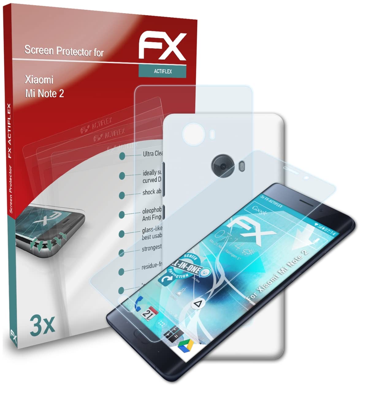 Ultra Clear Flexible Screen Protector for Xiaomi Mi Note 2 - 3 Pack HD Anti-Scratch Film - Perfect for Work, Travel & Daily Protection
