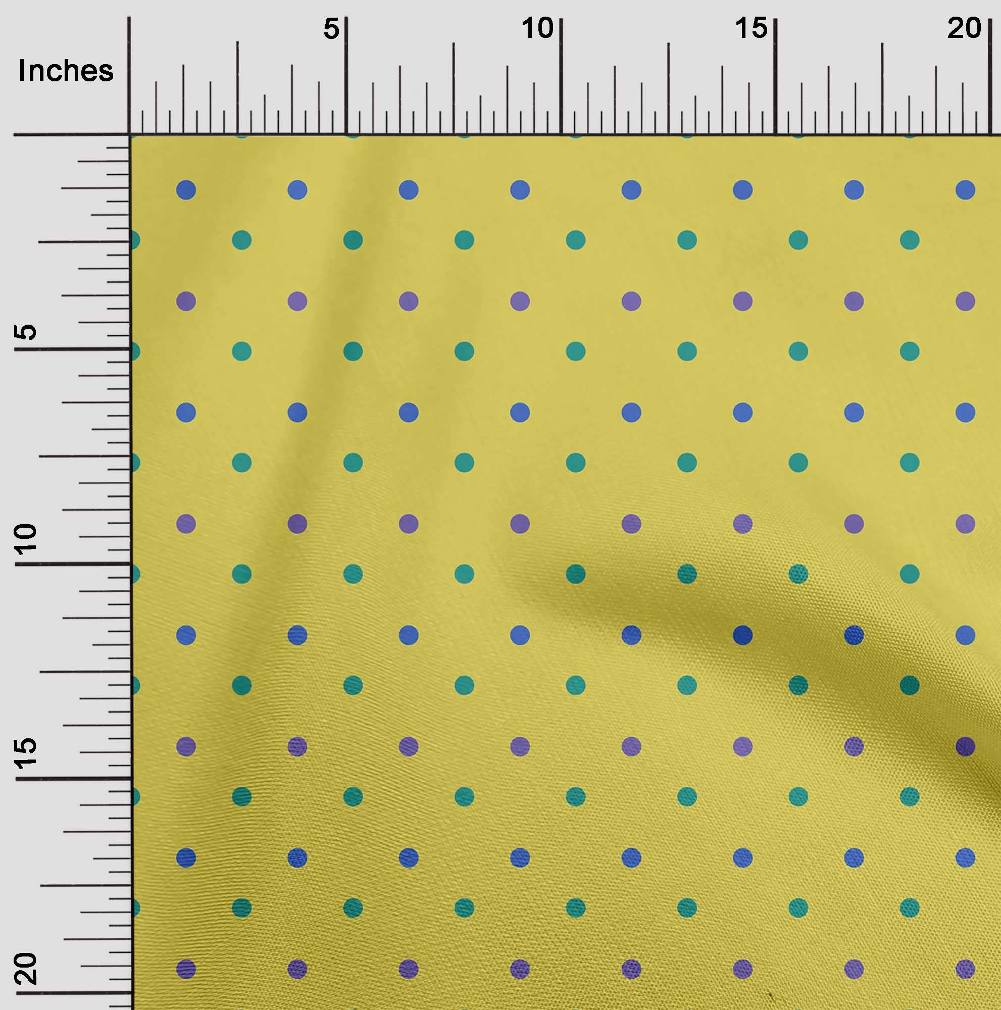 oneOone Velvet Yellow Fabric with Dots - 58 Inch Wide Printed Sewing Material by The Yard for DIY Clothing & Crafts | Perfect for Dresses, Home Decor & Upholstery Projects