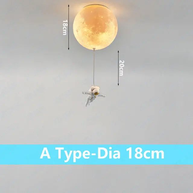 NASA-Inspired Astronaut Moon Night Light for Kids Bedroom - Glow in the Dark Space-Themed Nursery Decor for Boys & Girls