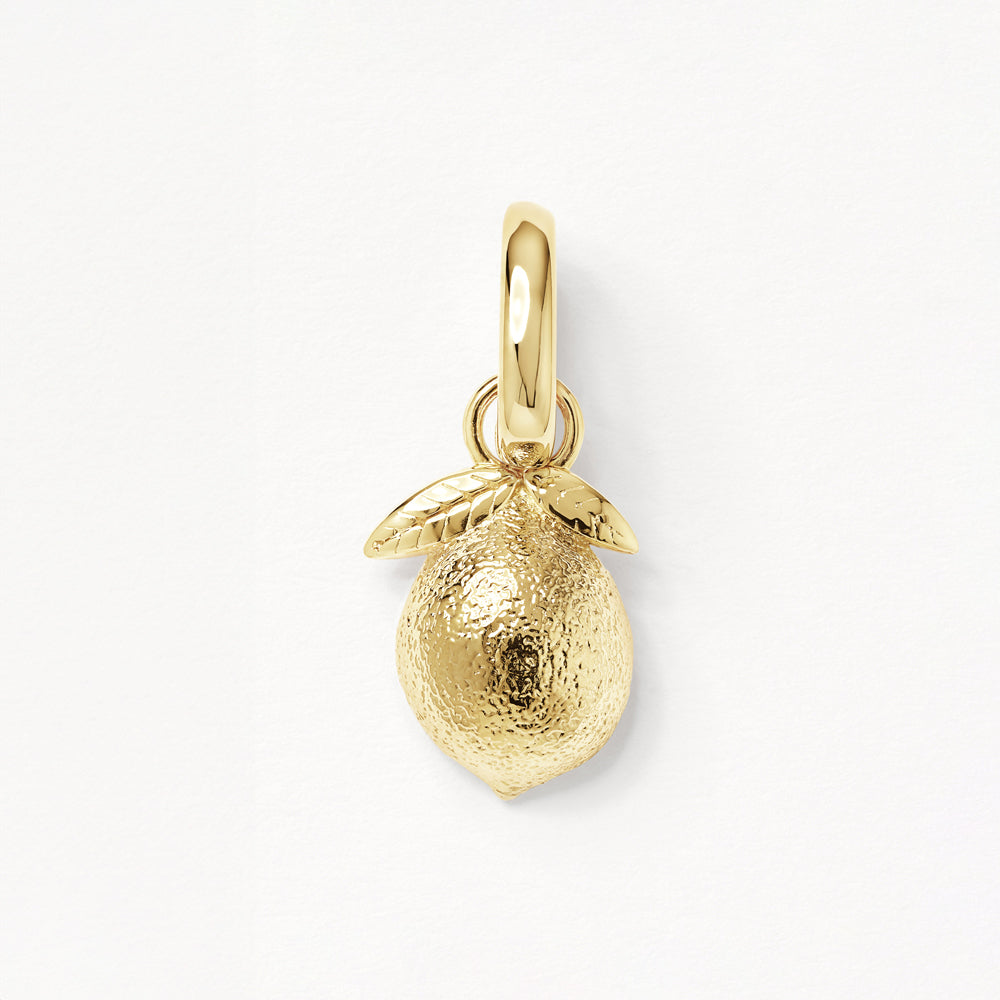 Gold Lemon Charm Pendant - Elegant Jewelry for Women, Perfect for Summer Outfits & Beach Vacations