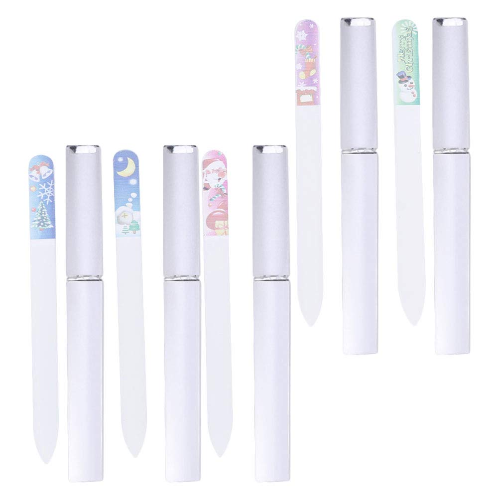 10-Pack Professional Glass Nail Files - Emery Board & Stained Glass Nail Shining File for Natural Nails Care - Perfect Manicure/Pedicure Tools Set - Great Gift for Christmas, Birthday & DIY Nail Salon Use