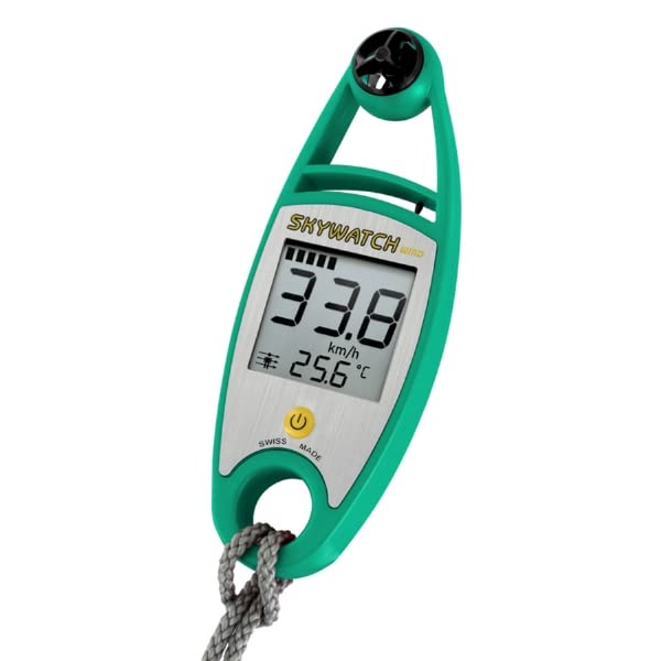 Skywatch Handheld Anemometer - Digital Wind Speed Meter with Air Temperature Measurement for Outdoor Activities, Hiking, Camping & Weather Monitoring