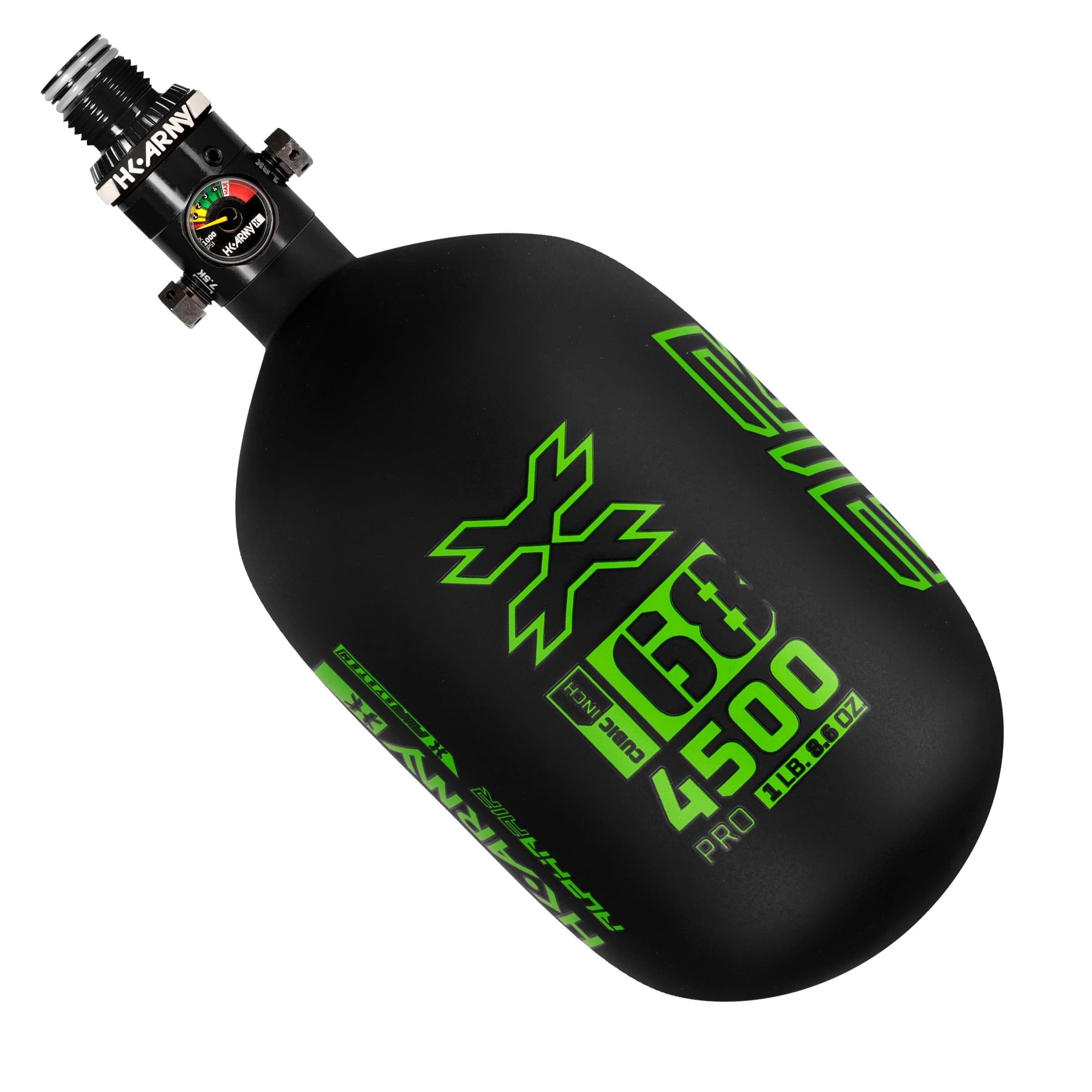 HK Army HPA Paintball Tank - Lightweight Alpha Air Carbon Fiber Compressed Air Tank (4500 PSI) with HP8 Regulator - Perfect for Tournament Play & Outdoor Paintball Games