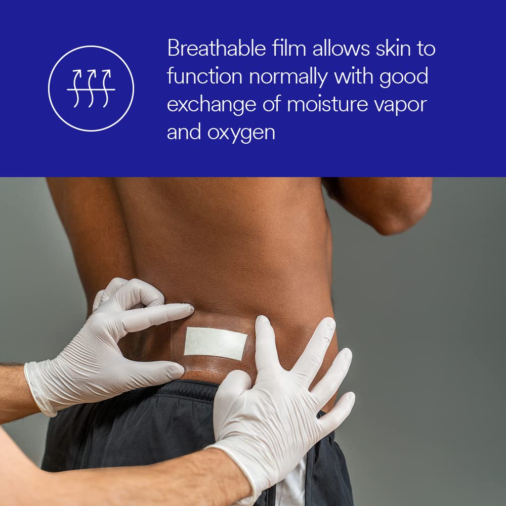 3M Tegaderm + Pad Film Dressing with Non-Adherent Pad - Waterproof Wound Care for Post-Surgery, Burns & Cuts - Ideal for First Aid Kits & Medical Supplies