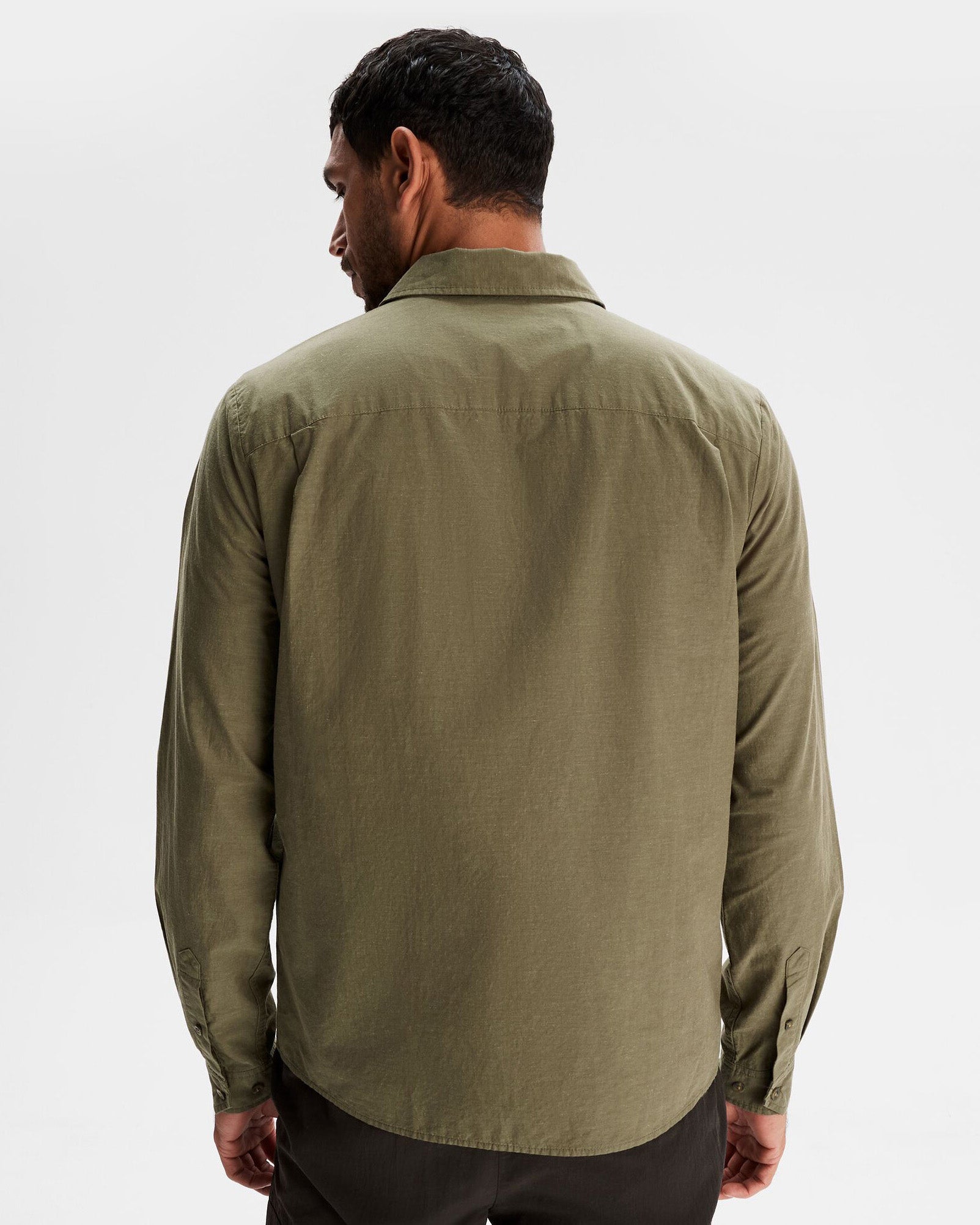 Men's Flaxton LT Long Sleeve Shirt - Breathable Quick-Dry Moss Green Button-Up for Hiking & Outdoor Adventures
