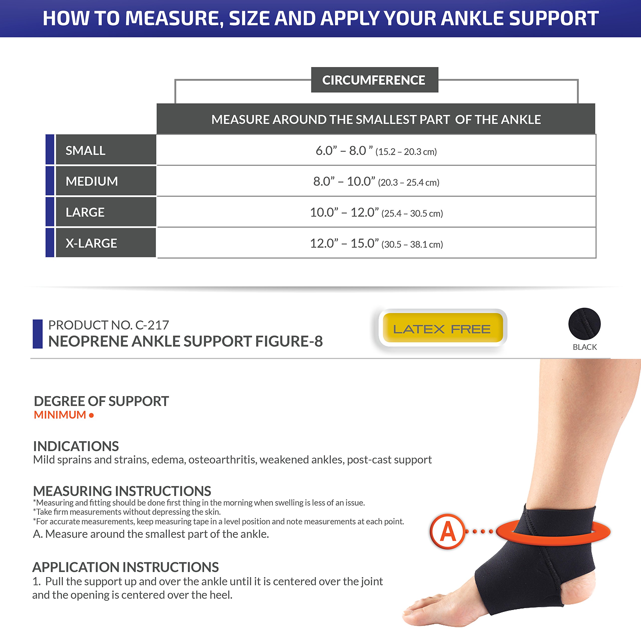 Best Neoprene Figure 8 Ankle Brace Support - Small Size for Running, Basketball & Injury Recovery