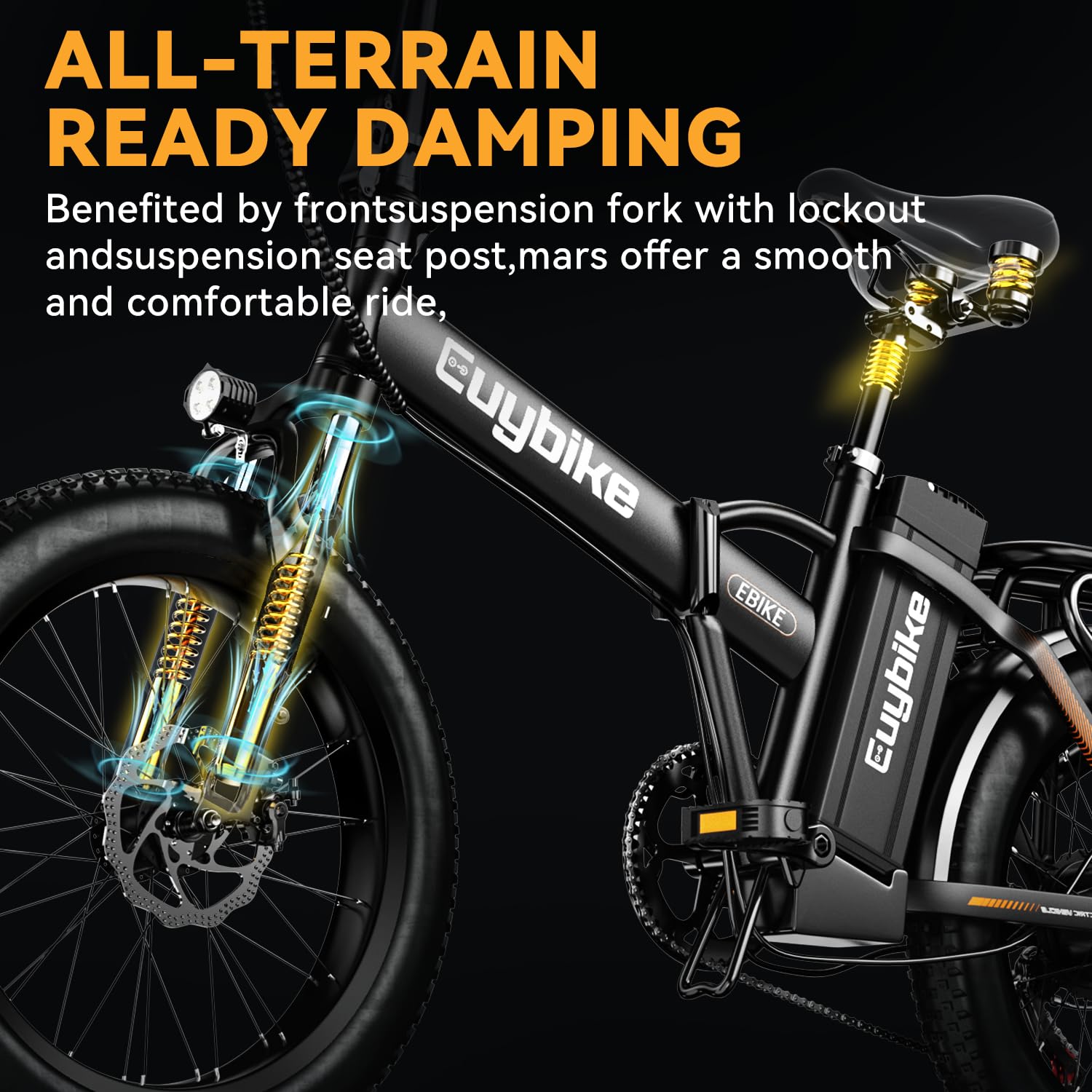 1000W Folding Electric Bike for Adults - 48V 20AH Removable Battery, 30+MPH Speed, 80 Miles Range, 20