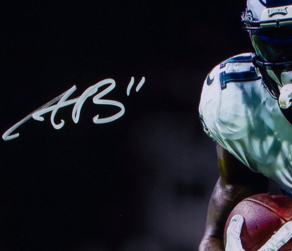 AJ Brown Autographed 16x20 Philadelphia Eagles Vertical Spotlight Photo - Limited Edition Collectible - Perfect for Eagles Fans, Sports Memorabilia Enthusiasts, and Home/Office Decor