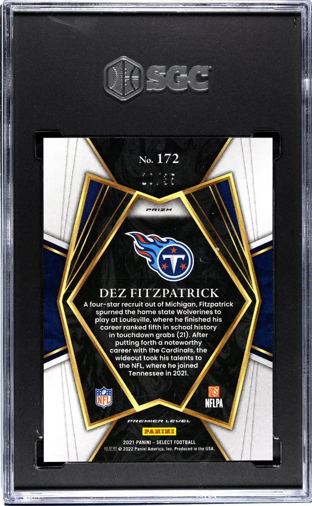 2021 Panini Select Football Dez Fitzpatrick Rookie Card White Prizm SGC 9.5 /35 - Rare Collectible for Sports Memorabilia Enthusiasts & Investment Collectors