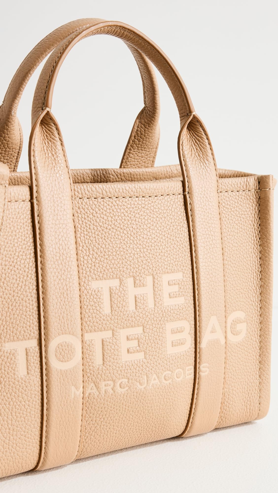 Marc Jacobs Women's The Small Tote Bag in Camel Tan - Stylish Leather Crossbody Purse for Work, Travel & Everyday Use