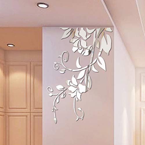 3D Leaves Mirror Wall Stickers - Acrylic DIY Decorative Stickers for Kids Room, Living Room & Home Decor - Perfect for Nursery, Bedroom and Wall Art Decoration