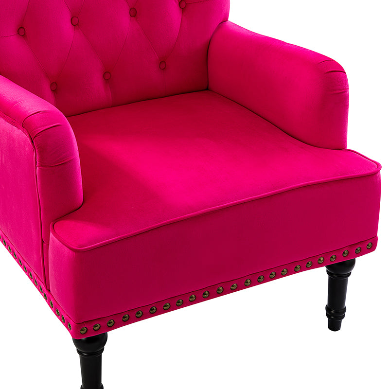 Luxury Constantino Velvet Armchair - Modern Upholstered Accent Chair for Living Room, Bedroom & Office - Soft Velvet Fabric with Sturdy Wooden Legs - Perfect for Home Decor, Relaxing & Reading