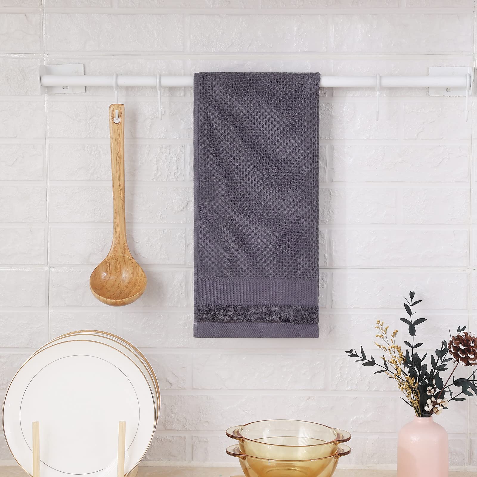 Homaxy 100% Cotton Waffle Weave Kitchen Towels - Super Absorbent & Machine Washable Dish Towels (13