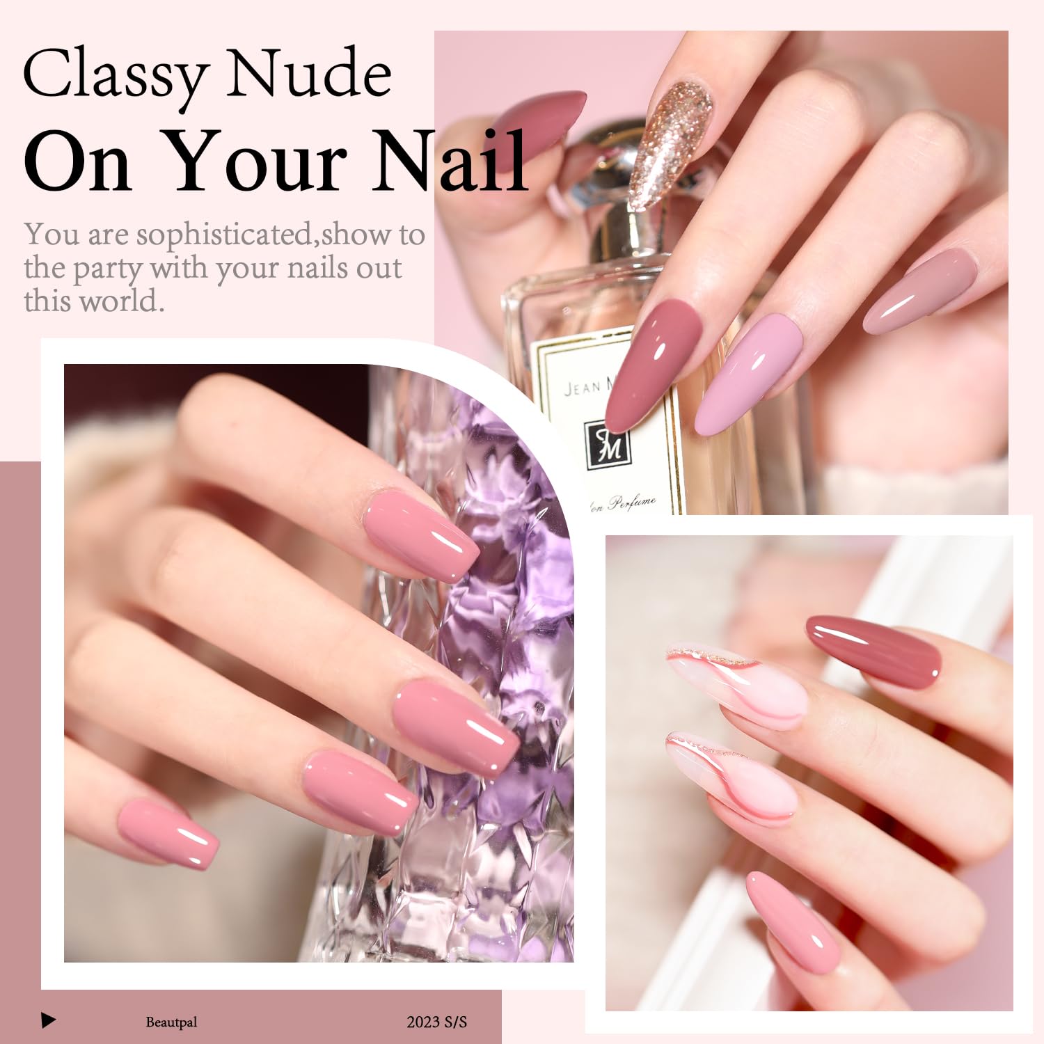 Beautpal 10 Pcs Nude Gel Nail Polish Set - Natural Skin Tone Soak Off LED Gel Polish for All Seasons, Salon & DIY Manicure (Pink Neutral Shades) | Perfect for Wedding, Party & Everyday Nail Art