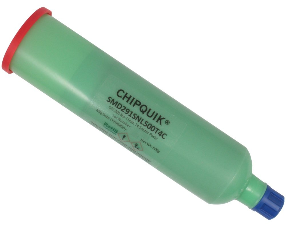 Chip Quik SMD291SNL500T4C No-Clean Solder Paste Cartridge - 500g SAC305 (T4) for Electronics Repair & PCB Assembly