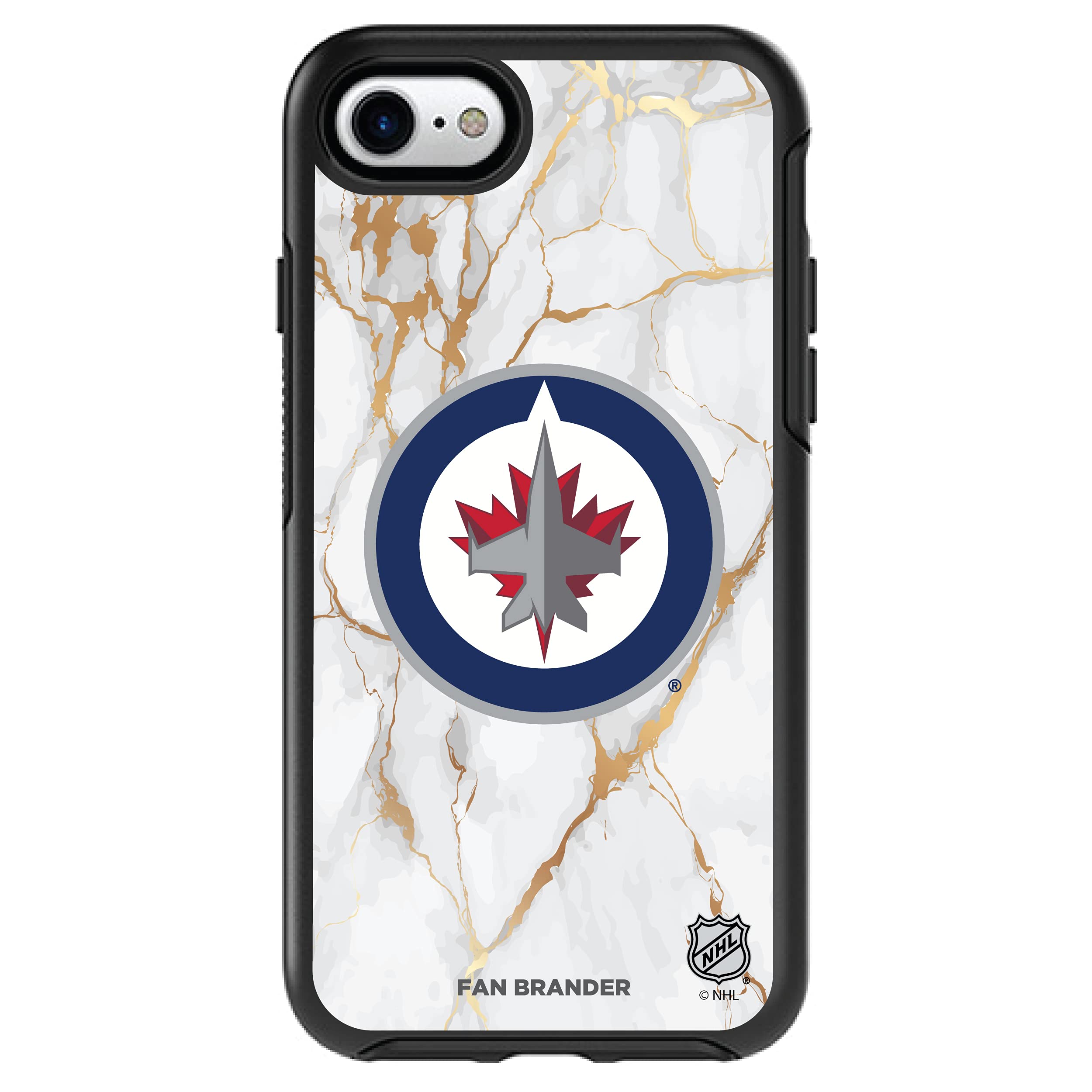 NHL OtterBox Symmetry Case for Apple iPhone - White Marble Design | Durable Protective Phone Cover for Sports Fans & Everyday Use
