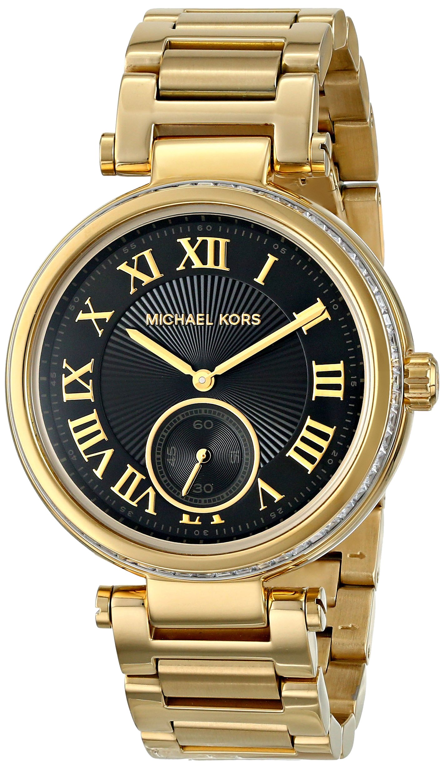 Michael Kors MK5989 Skylar Gold & Black Stainless Steel Watch for Women | Luxury Fashion Accessory for Work, Party & Everyday Wear
