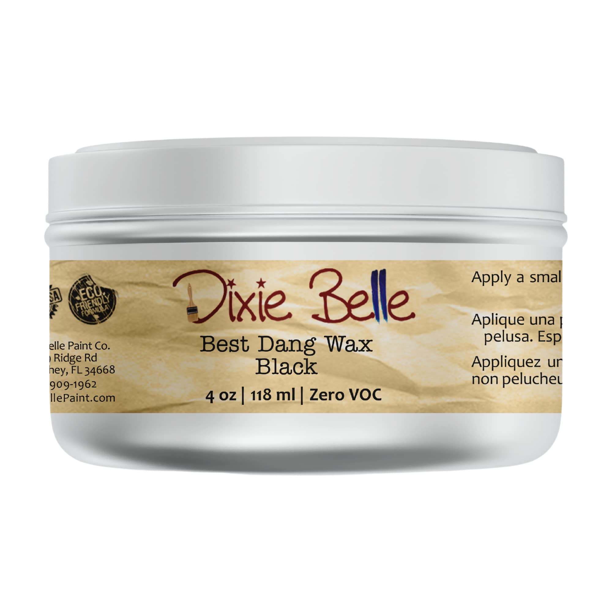 Dixie Belle Paint Company Best Dang Furniture Wax - 4oz Black | DIY Furniture Finishing & Protection Wax | Chalk Paint Sealer | Antique Restoration Wax | Made in USA | Perfect for Refinishing Tables, Cabinets & Vintage Furniture