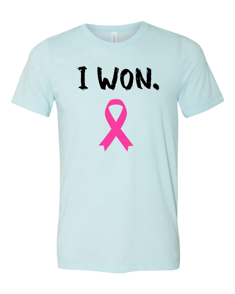 I Won Shirt - Pink Ribbon Breast Cancer Awareness & Survivor Support T-Shirt for Women - Wear to Fundraisers, Walks & Awareness Events